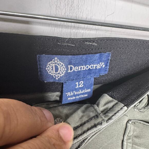 Democracy Absolution Cargo Pants Size 12 Olive Green Utility Stretch Casual - Picture 5 of 10